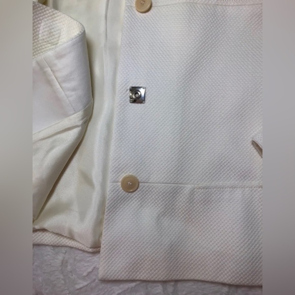 AKRiS PUNTO Ivory Textured Blazer Jacket // Size 6 - Picture 8 of 8